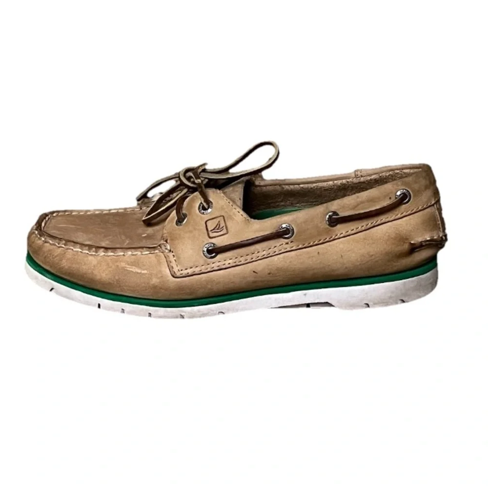 Sperry Authentic Original 2-Eye Boat Shoes Men’s Leather Tan Nautical Preppy 8.5